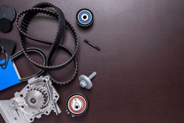 Kit of timing belt with rollers and pump
