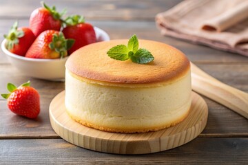 Round classic Japanese Cheesecake