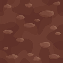 Brown seamless pattern with dirt and stones