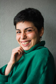 Woman smiling with tooth gap