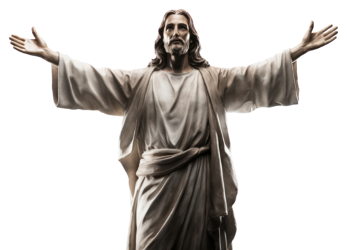 PNG Statue Jesus Christ sculpture white background representation.