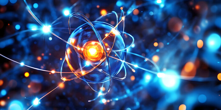 close up of molecule, ai generated.