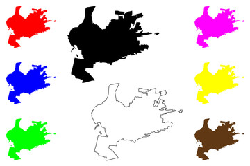 Stavropol City (Russian Federation, Russia) map vector illustration, scribble sketch City of Stavropol map