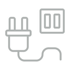 Unplugged Vector Line Grey Icon Design