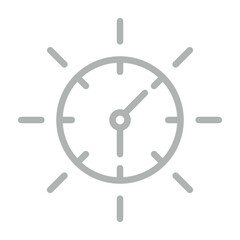 Daylight Savings Vector Line Grey Icon Design