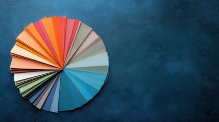 Color Palette on Blue Background.