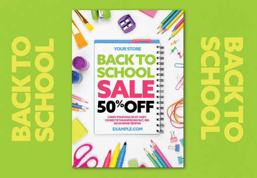 Back to School Sale Poster Layout Design