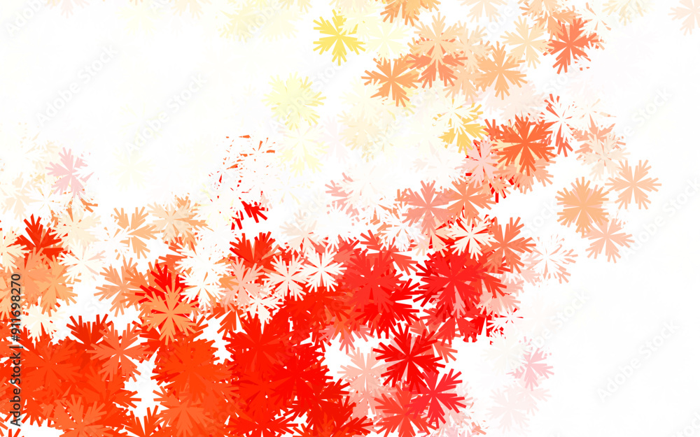 Poster light red, yellow vector elegant pattern with flowers.