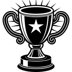 winner cup silhouette vector art Illustration