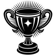winner cup silhouette vector art Illustration