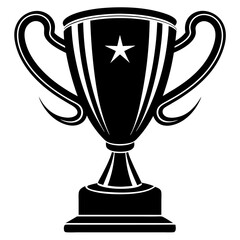 winner cup silhouette vector art Illustration