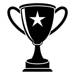 winner cup silhouette vector art Illustration