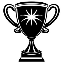 winner cup silhouette vector art Illustration
