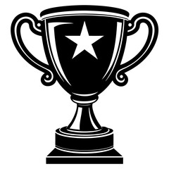 winner cup silhouette vector art Illustration