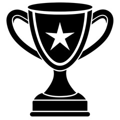 winner cup silhouette vector art Illustration