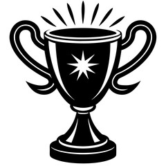 winner cup silhouette vector art Illustration