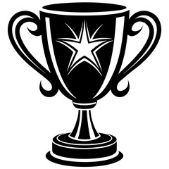 winner cup silhouette vector art Illustration