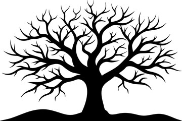 black and white Silhouette of a tree