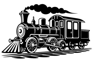 Vintage steam train silhouette, Retro train. Vector illustration  © Trendy CraftSVG 
