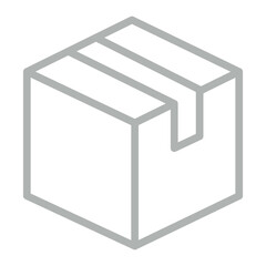 Box Vector Line Grey Icon Design