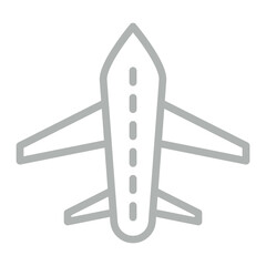 Plane Vector Line Grey Icon Design