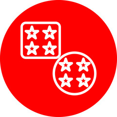 Election Badge Vector Line White Circle Red