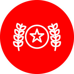 Political Party Logo Vector Line White Circle Red