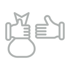 Bribe Vector Line Grey Icon Design
