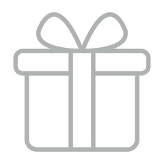 Gift Vector Line Grey Icon Design