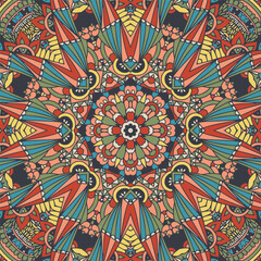 Abstract geometric damask seamless pattern ornamental. Textile ethnic vintage print vector star mandala