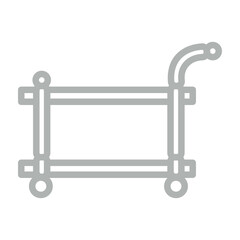 Tea Trolley Vector Line Grey Icon Design