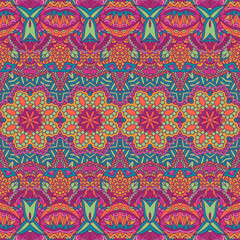 Основные RGBFestival art seamless pattern mandala. Colorful repeating background texture. Mexican psychdedlic Ethnic geometric print.