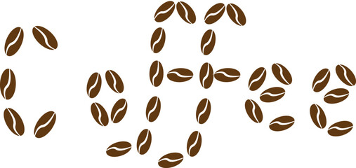 International Coffee Day, Coffee Day 1st October, the world coffee is written with coffee beans isolated with white background
