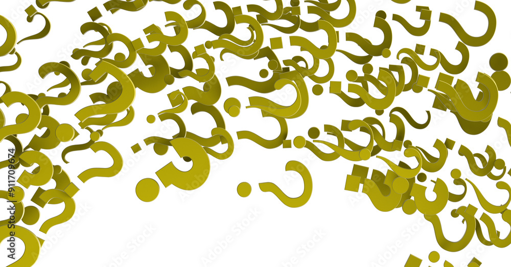 Poster question marks, original 3d rendering
