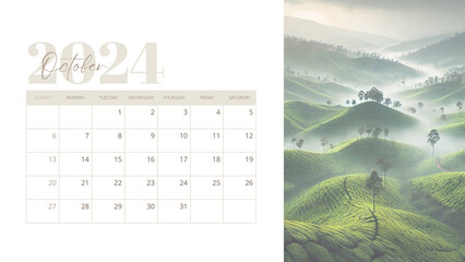 October 2024. Resolution, strategy, solution, goal, business and holidays. Date - month October 2024. Page of annual monthly calendar - October 2024