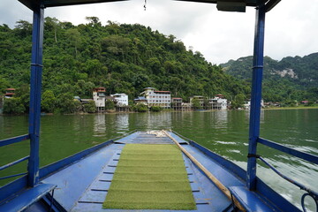 Exploring Ba Be National park in Noth Vietnam by boat. 