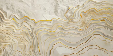White surface with gold curvy lines.