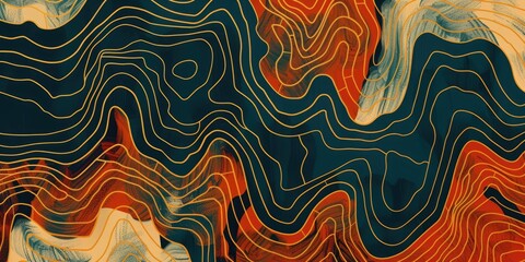 Fototapeta premium Abstract art with gold lines and swirls.