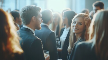 4K A group of people at a corporate event,