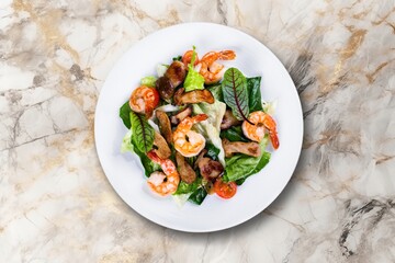 Tasty fresh healthy salad in plate