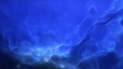 A blue space background with stars and a galaxy