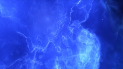 A blue space background with stars and a galaxy
