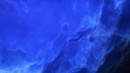 A blue space background with stars and a galaxy