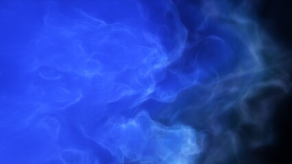 A blue space background with stars and a galaxy
