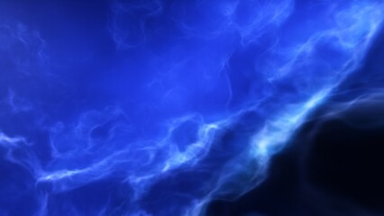 A blue space background with stars and a galaxy
