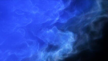 A blue space background with stars and a galaxy
