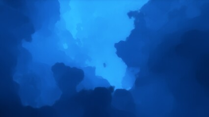 A blue space background with stars and a galaxy
