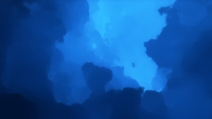 A blue space background with stars and a galaxy
