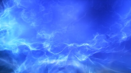 A blue space background with stars and a galaxy