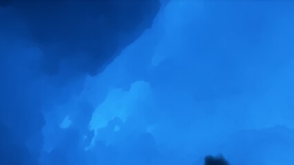 A blue space background with stars and a galaxy